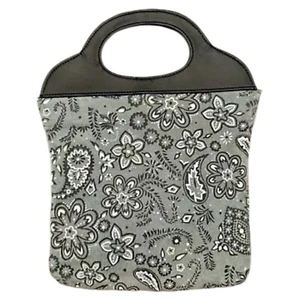 BETSEY JOHNSON NY Blueish Gray Paisley Floral Tote Hand Bag - Picture 1 of 6