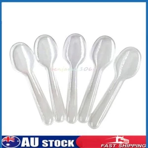 200X Plastic Ice Cream Mini Spoons Dessert Serving Disposable Party Teaspoon AU - Picture 1 of 6