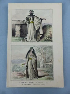 GRAVURE ancienne vers 1850 costumes ANGLETERRE DRUIDES DRUIDESSES 50 av J-C ,147 - Imagen 1 de 1