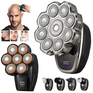 Electric Shavers for Bald Men 9D 7D Head Razors w/Nose&Ear Trimmer LED Display - Picture 1 of 26