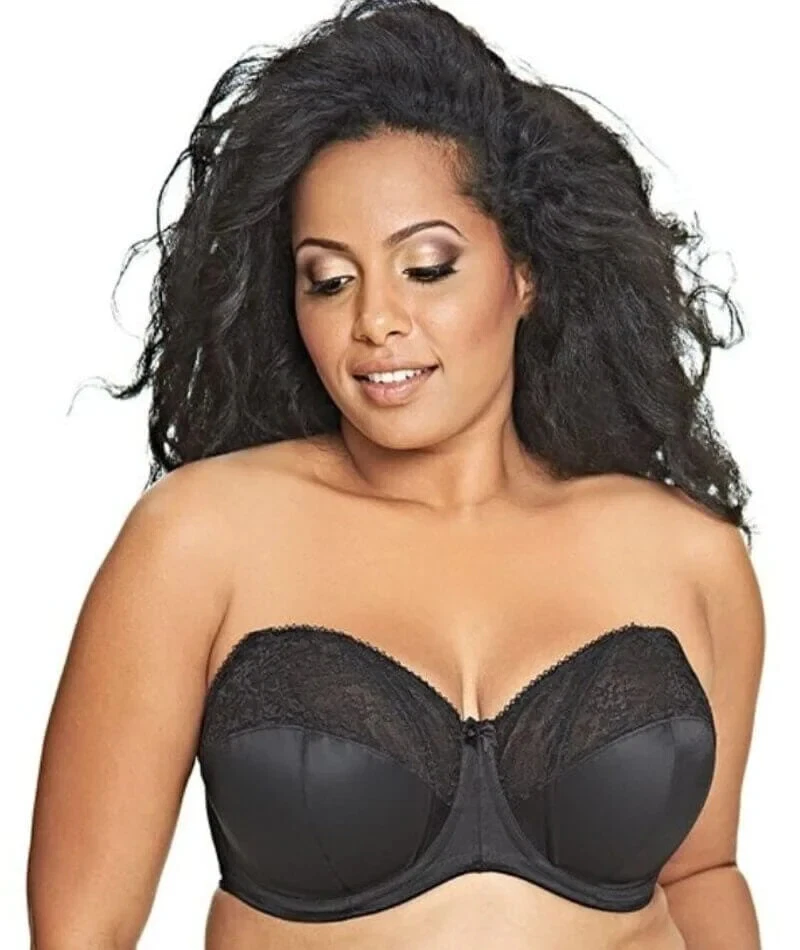 GODDESS ADELAIDE BLACK UNDERWIRE STRAPLESS BRA SIZE UK 36FF / AU 14FF - Image 1 of 1