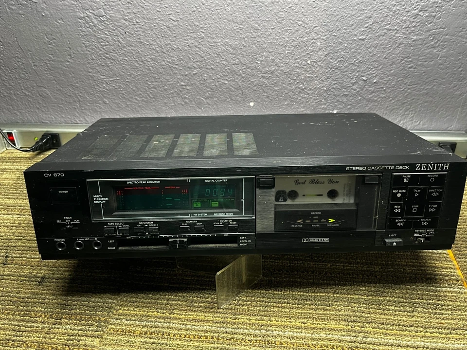 Zenith CV670 Auto-Reversa Estéreo Cassette Deck AC120V 60Hz Buen Estado 43736 Foto 1 de 4