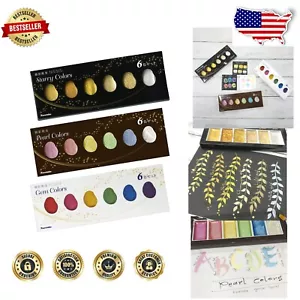 Glittering Gansai Tambi Watercolor Set - 3 Metallic Shades for Professional Art - Picture 1 of 8
