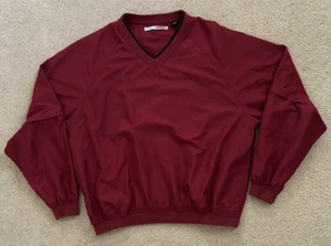 Grand Slam Men's M V-Neck Slip On Zip Off Sleeve Maroon Windbreaker Mesh Lined - Picture 1 of 10