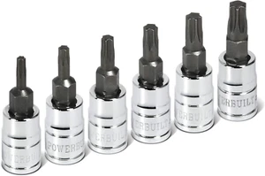 6 Pc. 1/4 In. Drive Torx Bit Socket Set, T10 to T30 - 640049 - Picture 1 of 5