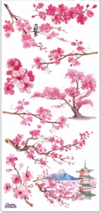 Violette Stickers Cherry Blossom Trees Flowers Crafts Planner Supply Scrapbook - Picture 1 of 2