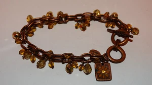 Cookie Lee Bracelet Copper Colored with Yellow and Gold Crystal Beads - Bild 1 von 9