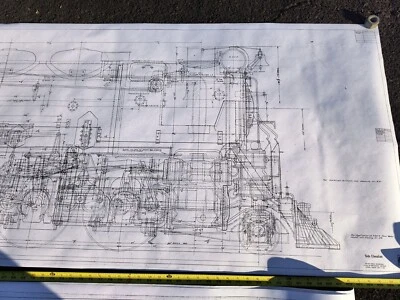 ATSF Santa Fe 5000 2-10-4 Steam Locomotive Erecting Blueprint Drawing Set - Image 1 of 4