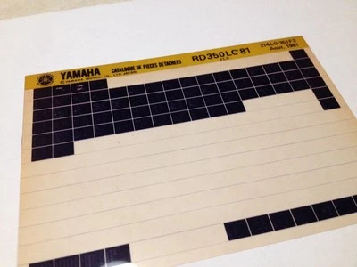 Yamaha RD350LC Rdlc 4L0 con Micro Enchufe Piezas List Catálogo Microficha - Imagen 1 de 2