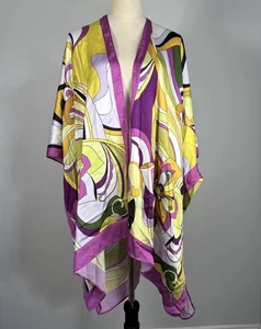 Top túnica de seda Jean-Pierre Klifa Paris talla única multicolor Resort Cruise Boho - Imagen 1 de 7