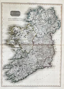 Irlanda Irlanda John Pinkerton mapa mapa tarjeta grabado en cobre grabado 1815 - Imagen 1 de 1