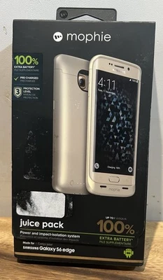 Mophie Juice Pack em Ouro 100% Capa Bateria Extra Para Samsung Galaxy S6 EDGE - Imagem 1 de 3
