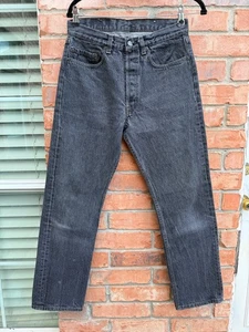 Jeans Levi's vintage anni 80 grigio nero denim 501 0658 effettivo 29x29 made in USA - Foto 1 di 7