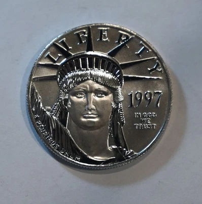 Platinum Eagle 1997 $100 1 Troy OZ .9995 ¡Platino fino! BU - ¡Envío gratuito!! Foto 1 de 2