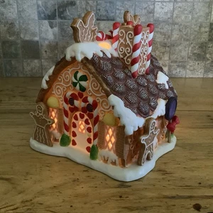 PartyLite handbemaltes Keramik Lebkuchen Teelichthaus PTDTL899 - Bild 1 von 22