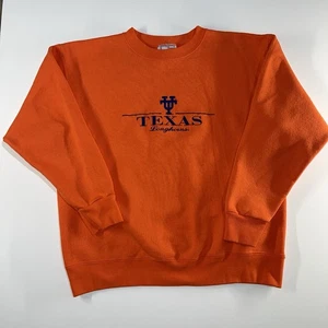 Felpa Vintage Crable Texas Longhorns Arancione Girocollo Grande Alumni Retrò - Foto 1 di 11