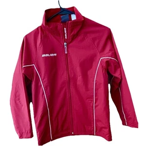 Bauer Hockey Warm Up Jacket Youth XS Red Activewear Athletic Hockey - Picture 1 of 8