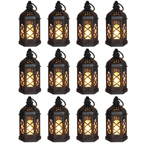 12-Pack Mini Lanterns, Small Candle Lanterns Decorative, Black Tea Light Lant... - Picture 1 of 6