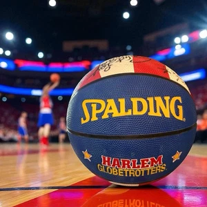 Spalding Harlem Globetrotters Signed Autographed Basketball 10 Signatures - Picture 1 of 9