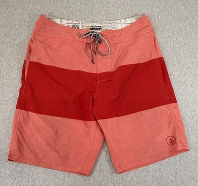 Volcom Men’s Board Shorts Orange Colourblock, ￼4 Way Stretch Swim Trunks Size 31 - Image 1 of 4