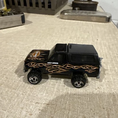 1980 Hot Wheels Black Truck Chevy Blazer Harley Davidson Motor Cycles Thailand - Image 1 of 4