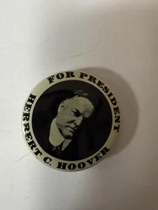 HERBERT C HOOVER For President ‘68 Political Campaign Button 1” - Picture 1 of 5