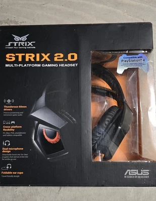 Asus Strix 2.0 Headphones W/ Mic Gaming PS4 Cuffie Audio Stream Headset  - Immagine 1 di 4
