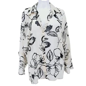 Pantalón Corto Zara Transparente Floral Abotonable Blanco L Nuevo - Imagen 1 de 8