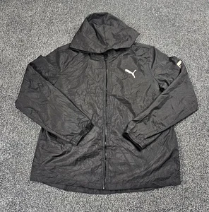 PUMA Womens Windbreaker Jacket Black Lightweight Raincoat Size 12 Good Condition - Picture 1 of 5