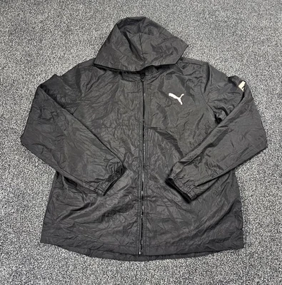 PUMA Womens Windbreaker Jacket Black Lightweight Raincoat Size 12 Good Condition - Image 1 of 4