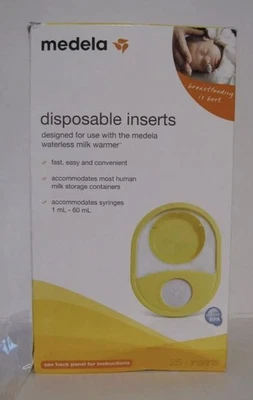 PARKER LABS Medela Disposable Inserts 87116 Waterless Milk Warmer New Box of 25 Inserts