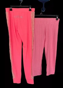 Bootylicious And Bebe Pink Stretch, Yoga Pants, leggings Size Medium. - Picture 1 of 11