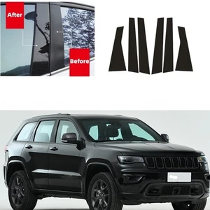 Juego de postes de pilar negros para Jeep Grand Cherokee 2011-2021 cubierta de piano moldura de puerta - Imagen 1 de 11