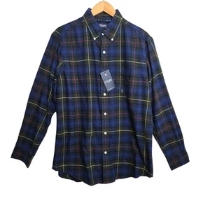 Chaps Herren Blau Grün Kariert Baumwolle Oxford Button Down Gr. M Preppy Neu Mit Etikett - Bild 1 von 9