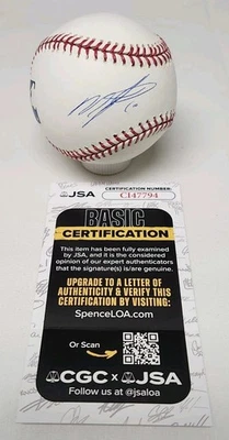 Miguel Tejada Firmado Rawlings Oficial Grandes Ligas Béisbol Atlético JSA CERTIFICADO DE AUTENTICIDAD A5 Foto 1 de 3