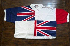 Camisa Polo Vintage Años 90 Antigua Reino Unido Bandera Color Block Cuello XXL - Imagen 1 de 10