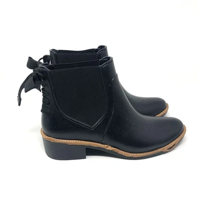 Bernardo Paxton Bota de Lluvia con Lazo de Goma para Mujer 7 Negro Pull On Exterior Foto 1 de 4
