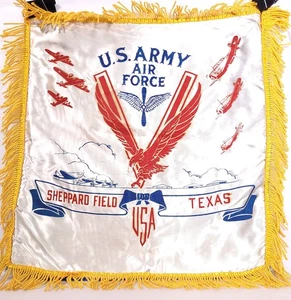 Vintage Sweetheart US ARMY AIR FORCE SHEPPARD FIELD, TEXAS Souvenir Pillow Case  - Picture 1 of 8