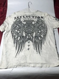 Men's Affliction "Royale Rust Wings" White Short Sleeve T-shirt. Size XL - Picture 1 of 10