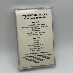 Wendy MaHarry – Fountain Of Youth Cassette  A&M Records 1991 Advance PROMO - Picture 1 of 9