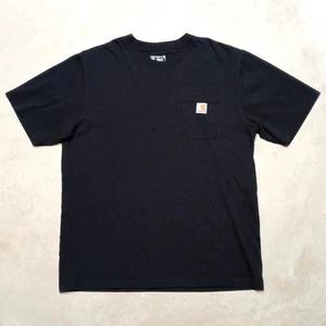 Camicia Carhartt uomo grande nera vestibilità ampia K87 tasca maglietta lavoro cotone logo - Foto 1 di 7