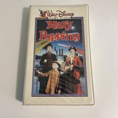 MARY POPPINS Vintage Walt Disney Home Video VHS White Collectible Clamshell - Image 1 of 4