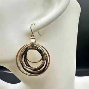 Pendientes colgantes Monet clásicos franceses anudados con alambre multicolor tono dorado - Imagen 1 de 6