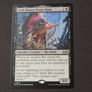 Lord Skitter, Sewer King 97 Magic The Gathering Wilds of Eldraine raro casi nuevo - Imagen 1 de 2