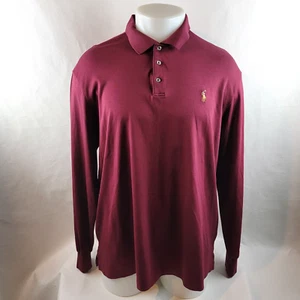 Polo Ralph Lauren Shirt Mens XL Red Polo Classic Fit Flesh Pony Preppy Maroon - Picture 1 of 7