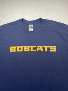 Gildan Bobcats Herren Large Spellout Shirt Blau Rundhals Gr. L Heavy Cotton - Bild 1 von 9