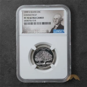 1999-S Silver Proof Connecticut State Quarter 25c - NGC PF70 UCAM - Picture 1 of 2