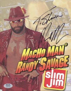 Macho Man Randy Savage ~ Signed Autographed 8x10 Slim Jim WWF Photo ~ PSA DNA - Picture 1 of 3