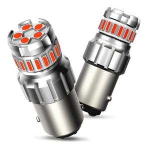 2pcs 1157 LED Bulbs Red Tail Stop Brake Turn Signal Light 7507 P21/5W BAY15D NEW - Picture 1 of 12