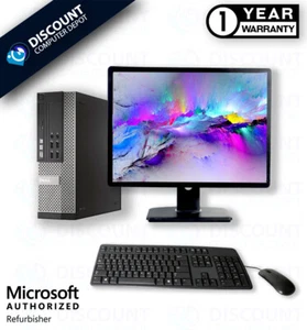 Dell OptiPlex Desktop Computer i3 8GB 500GB HDMI WIFI 19" LCD Windows 10 Pro PC - Picture 1 of 7